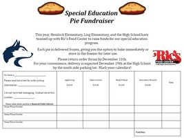Special Education Pie Fundraiser